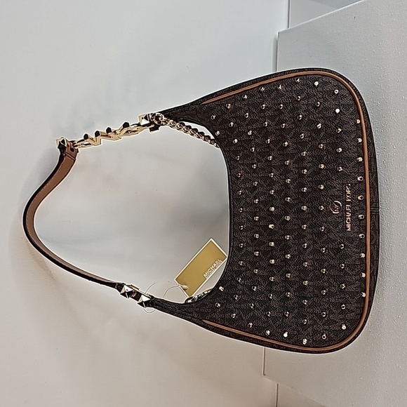 MK Piper Signature Logo Studded Small Chain Shoulder Bag - Picture 6 of 17